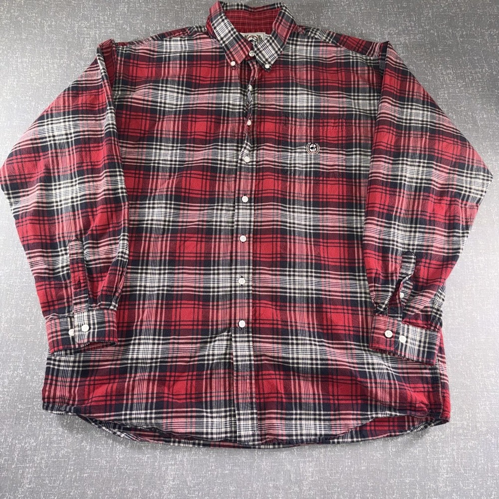 Cinch Shirt Mens 2XL Red Plaid Flannel Long Sleeve Button Down Western Casual